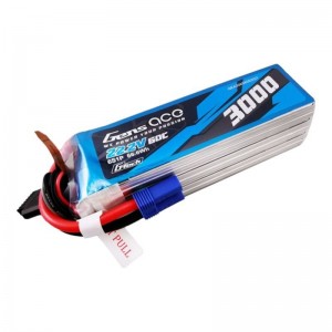 Gens Ace G-Tech 3000mAh 22.2V 60C 6S1P Lipo Battery Pack with EC5 plug