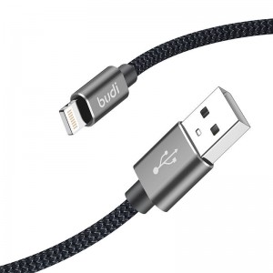 Budi USB-A to Lightning Cable Budi 206L/2M 2.4A 2M (black)