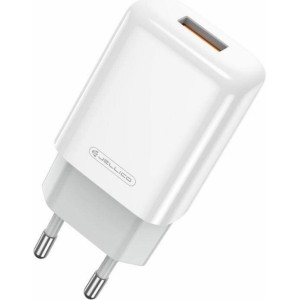 Jellico EU01 USB 12W Universāls USB Adaptīvs Lādētājs 1x USB 2.4A maksimāli (5-12V) Balts