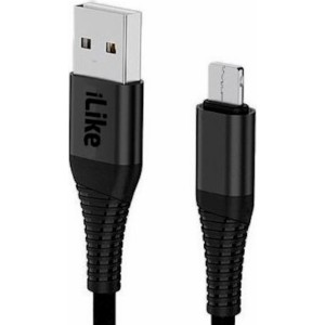 Ilike ICM01 Izturīgs TPE USB uz Micro USB Universālais Lādētāja Kabelis 1m Melns