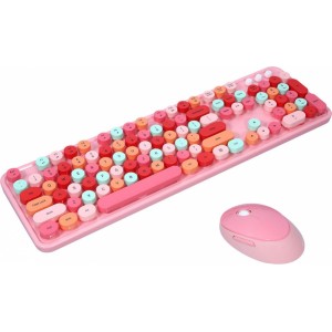 Mofii Sweet Беспроводная Клавиатура и Оптическая Мышь 2,4G USB Розовый - Многоцветные Кнопки