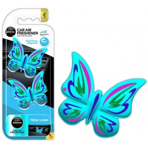 Mtm Industries Car air freshener AROMA FANCY SHAPES BUTTERFLY Fresh Linen