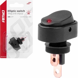 Amio Elliptic switch with Red Light 12/24V max30A ON/OFF