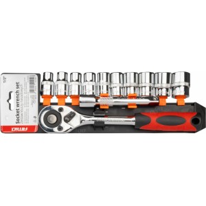 Amio Metric Ratchet Wrench Socket Repair Tool Set 11pcs (1/2