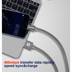 Swissten Textile Universāls Quick Charge 3.1 USB-C Datu un Uzlādes Kabelis 20 cm