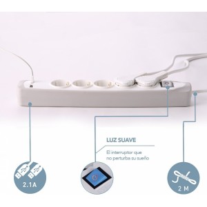 Electraline 62153 Pagarinātājs 3 Ligzdas+2USB 2.0M