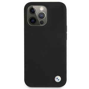 BMW BMHCP13LSILBK Back Case Aizmugurējais Ādas Apvalks Telefonam Apple iPhone 13 Pro