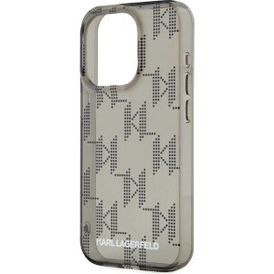 Karl Lagerfeld IML Mono KL Pattern & Cord case for iPhone 15 Pro - black