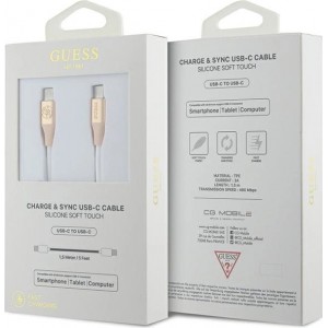 Guess Ebossed Logo USB-C / USB-C Cable 1.5m Fast Charging - Gold