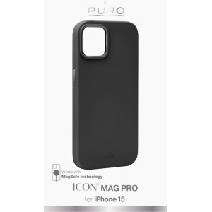 Puro Etui silikonowe Puro Icon Mag Pro MagSafe do iPhone 15 - czarne