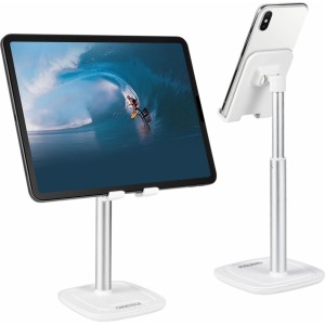 Choetech H035 aluminum stand for a phone or tablet with adjustment - white and silver