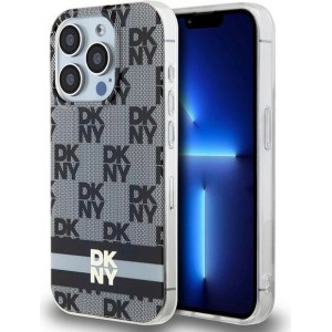 Dkny IML Checkered Mono Pattern & Printed Stripes MagSafe Case for iPhone 14 Pro - Black