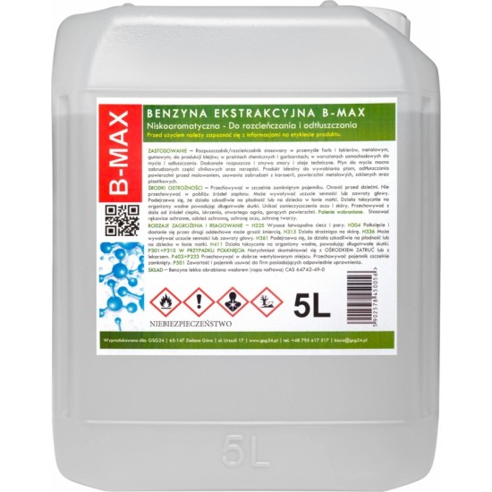 Gsg24 Odorless extraction gasoline B-MAX 5L