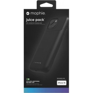Zagg Mophie Juice Pack case for iPhone 15 with built-in 2400 mAh power bank - black
