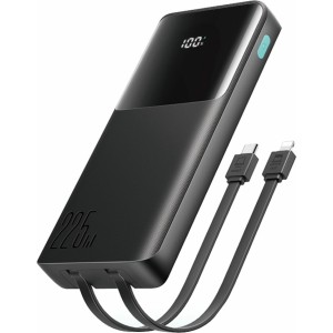 Joyroom JR-PBF19 22.5W 10000mAh Powerbank with Two Built-in Cables - Black