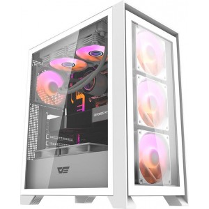 Darkflash Computer case Darkflash DRX70 GLASS + 4 RGB fans (white)