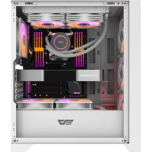 Darkflash Computer case Darkflash DRX70 GLASS + 4 RGB fans (white)