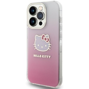 Hello Kitty case for iPhone 15 Pro Max 6,7" pink hardcase IML Gradient Electrop Kitty Head