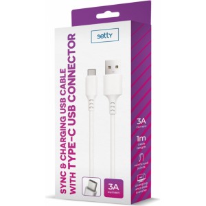 None Setty cable USB - USB-C 1,0 m 3A white