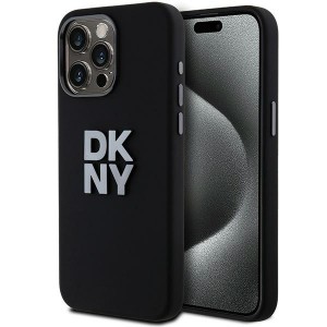 None DKNY case for iPhone 15 Pro Max 6,7" DKHCP15XSMCBSK black HC silicone w stack metal logo