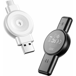 None XO wireless inductive watch charger QI CX026 USB+USB-C 2,5W black