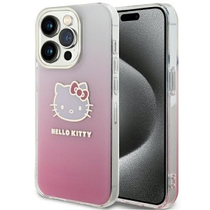 Hello Kitty case for iPhone 15 Pro Max 6,7" pink hardcase IML Gradient Electrop Kitty Head