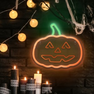 None Neon PLEXI LED PUMPKIN WITH STEM orange green NNE13 Neolia