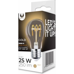 Telforceone LED Bulb Filament E27 A60 4W 230V 2000K 250lm SF gold Forever Light