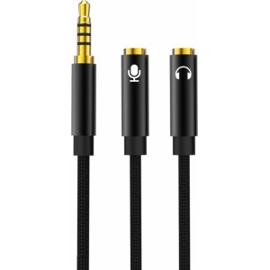 None XO cable audio 2in1 NB-R197 3.5mm jack - socket 3.5mm jack / microphone 0,23 m black