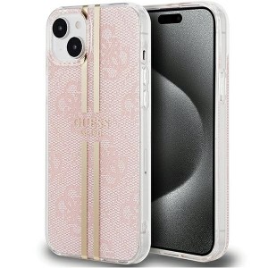 None Guess case for iPhone 15 Plus 6,7" GUHCP15MH4PSEGP pink HC IML 4G GOLD STRIPE