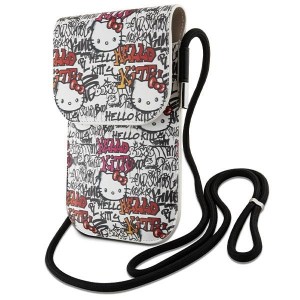 Hello Kitty Bag beige Leather Tags Graffiti Cord