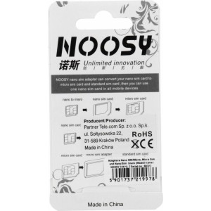 OEM Adapters Nano SIM/Micro, Micro Sim and Nano/Sim (NOOSY 3in1) black