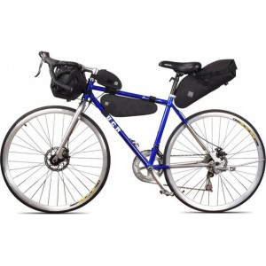 Sahoo bike bag on the bicycle frame with zip 0,3L 122035 black