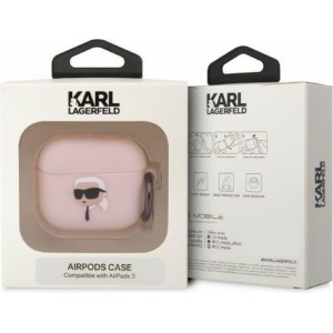 Karl Lagerfeld case for APPLE Airpods Pro KLAPRUNIKP (3D Sil NFT Karl) pink