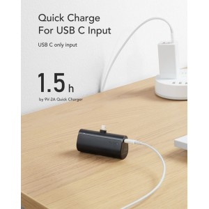 Veger powerbank 5 000 mAh with built-in connector Lightning PD QC3.0 3A 20W PlugOn (W0556P) black