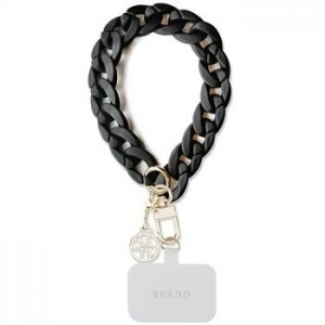 Guess hand strap GUOUCBMC4MK (Large Chain Acrylic 4G Charms) black