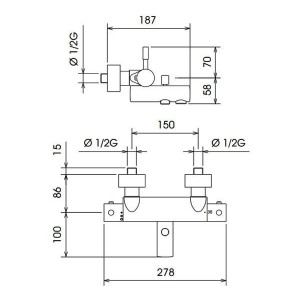 La Torre Vannas krāns ar termostatu TECH, 12920