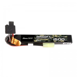 Gens Ace G-Tech 25C 1500mAh 2S1P 7.4V Airsoft Gun Lipo Battery with mini Tamiya Plug