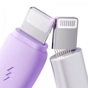 Joyroom 3in1 Joyroom Colorful USB to USB-C/Lightning/Micro USB cable 3.5A, 1m (purple)