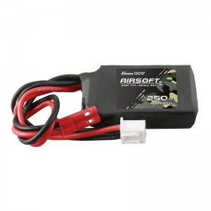 Gens Ace 250mAh 7.4V 35C 2S1P Airsoft Gun Lipo Battery with JST-SYP Plug