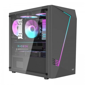 Darkflash Computer case Aigo AL390 + RGB fan (black)