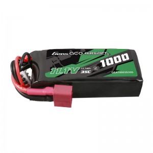 Gens Ace 35C 1000mAh 3S1P 11.1V Airsoft Gun Lipo Battery with T Plug