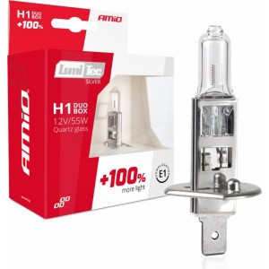 Amio Halogen bulbs H1 12V 55W LumiTec SILVER +100% DUO