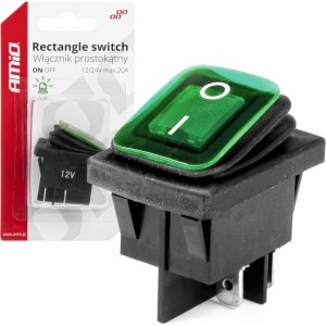 Amio Rectangle switch with green light