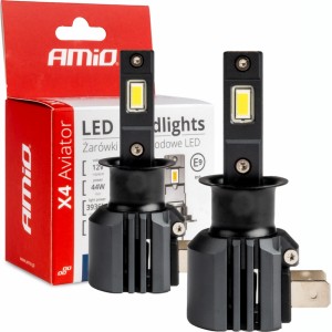 Amio LED Headlights X4-series AVIATOR H3 6500K max 44W AMIO-03762