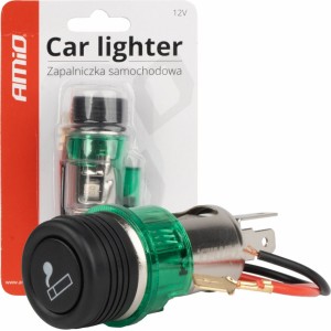 Amio Lighter socket set with green light 12V CLI-03