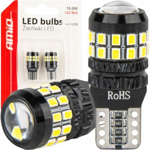 Amio LED CANBUS bulbs T10 W5W 27SMD 2016 White 12V/24V AMIO-04258