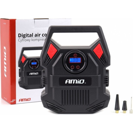 Amio Car Gaisa kompresors ar digitālo manometru un LED gaismu 12V ACOMP-17