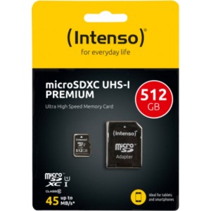 Intenso microSDXC Class 10 UHS-I Atmiņas karte 512GB