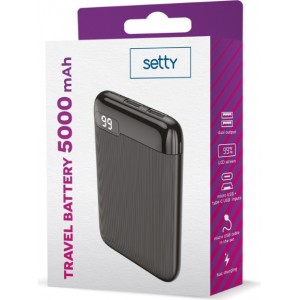 Setty LCD SPBL-05 Power Bank Ārējas Uzlādes Baterija 5000 mAh